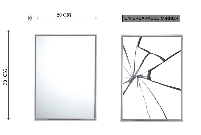 Mirror Sticker for Wall(Oval+Rectangular) Pack of 2 (BUY 1 GET 1 FREE)